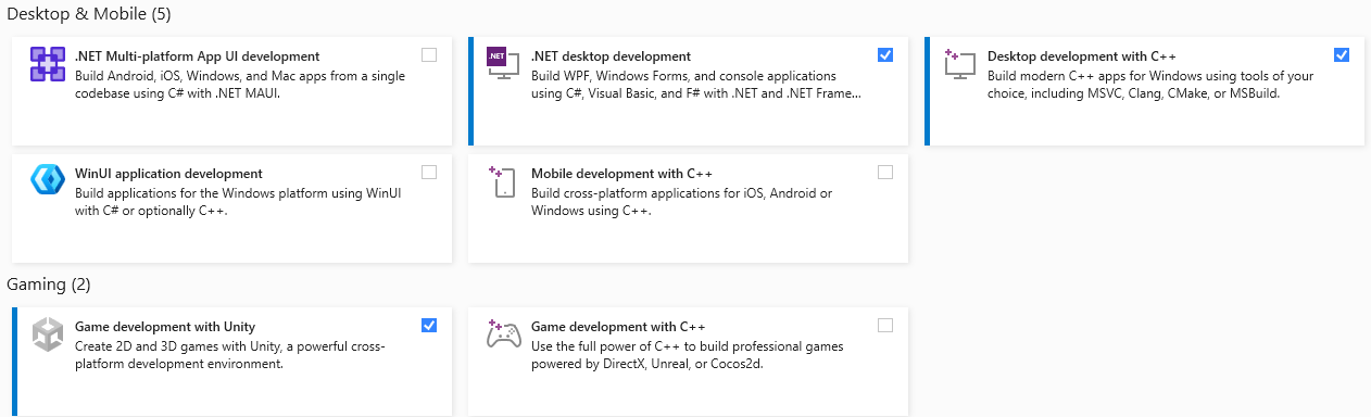install visual studio community with required packages
