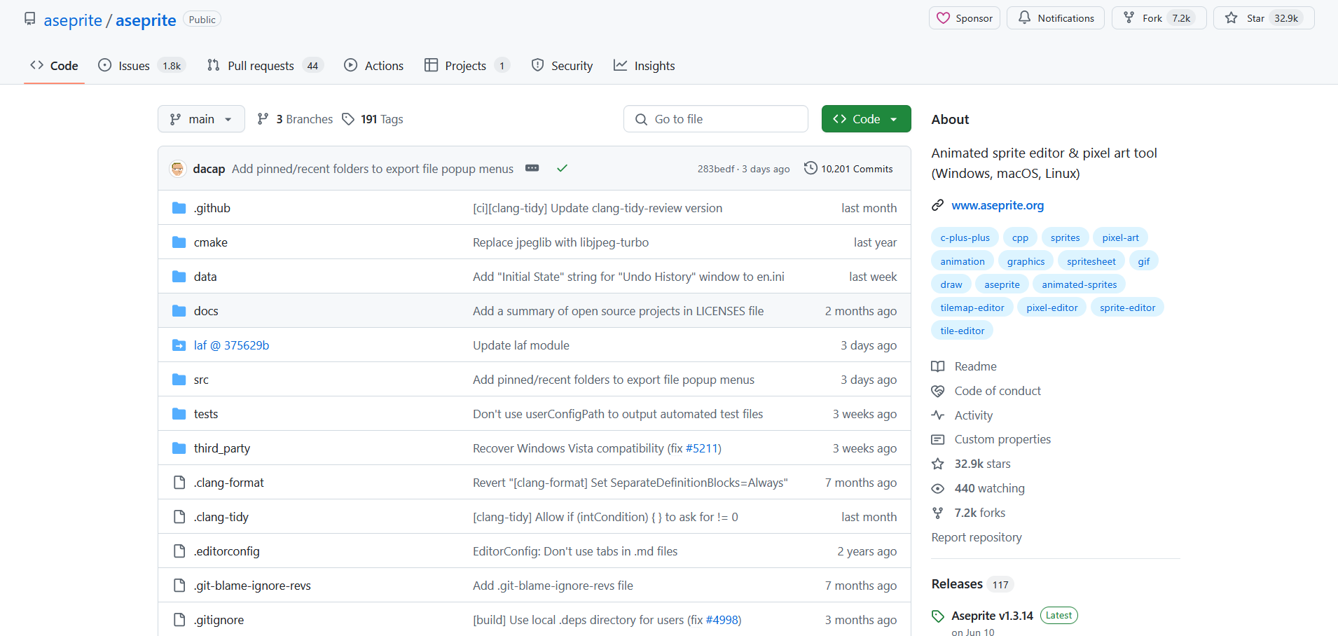 github latest release button